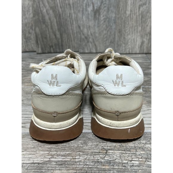 Madewell Kickoff Trainer Sneakers Nubuck Leather Suede Neutral White Cream 8.5 - Picture 4 of 7